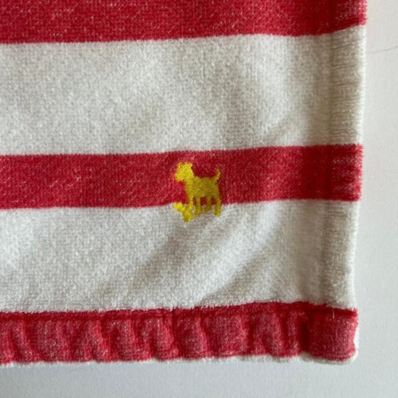 🆕 Mini Boden Girls Hooded Towelling Red Striped Throw-On - Picture 5 of 5